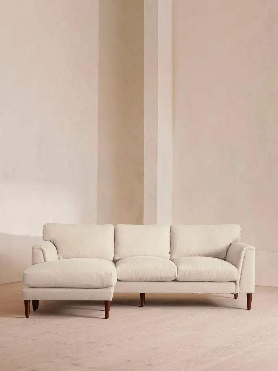 Reya Chaise-end Sofa, Linen, Bisque