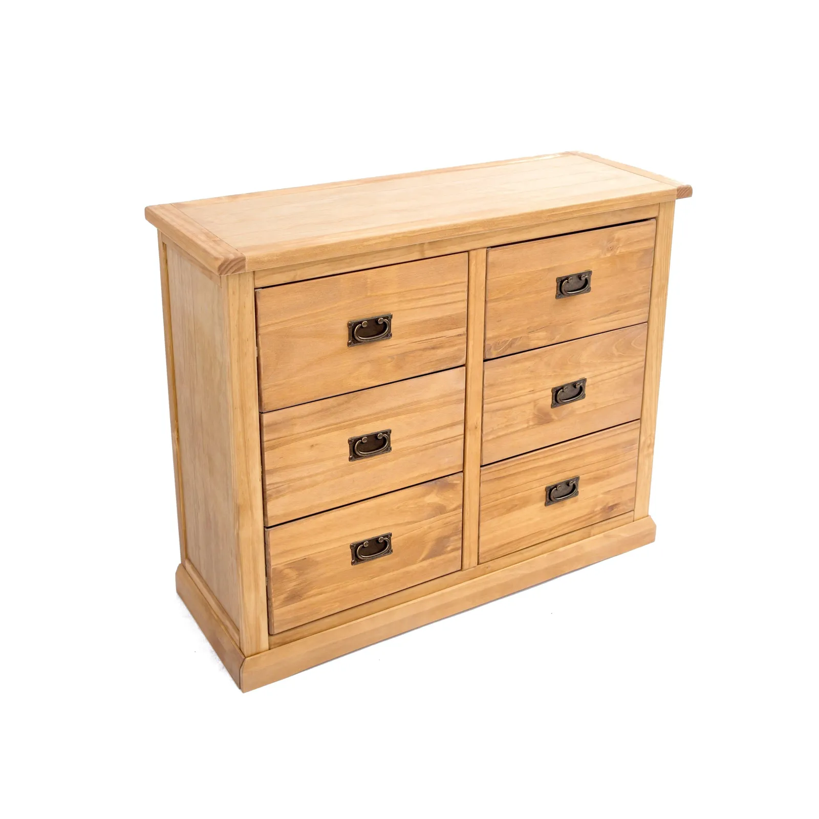Cabinet Bits Lucca 6 Drawer Chest of Drawers Bras Drop Handle in Light Brown 3