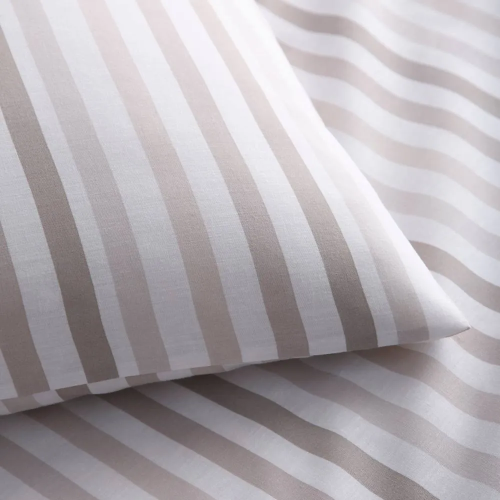 Portfolio Home Ombre Pencil Stripe Geometric Duvet Cover Set With Pillow Case Bedding in Natural 2