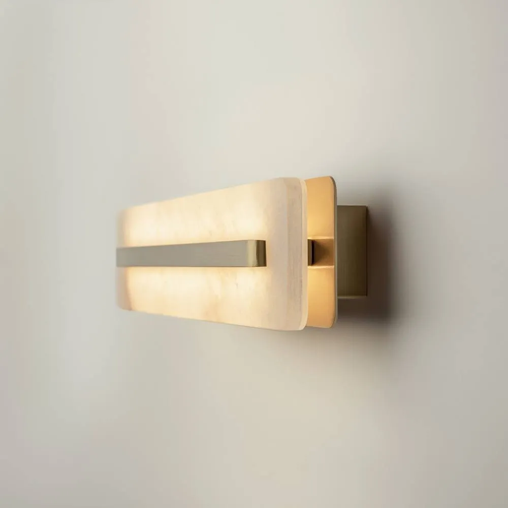Netlighting Albatre Modern 60cm Wall Lamp Brass 3000K 250lm White Shade in Gold 5