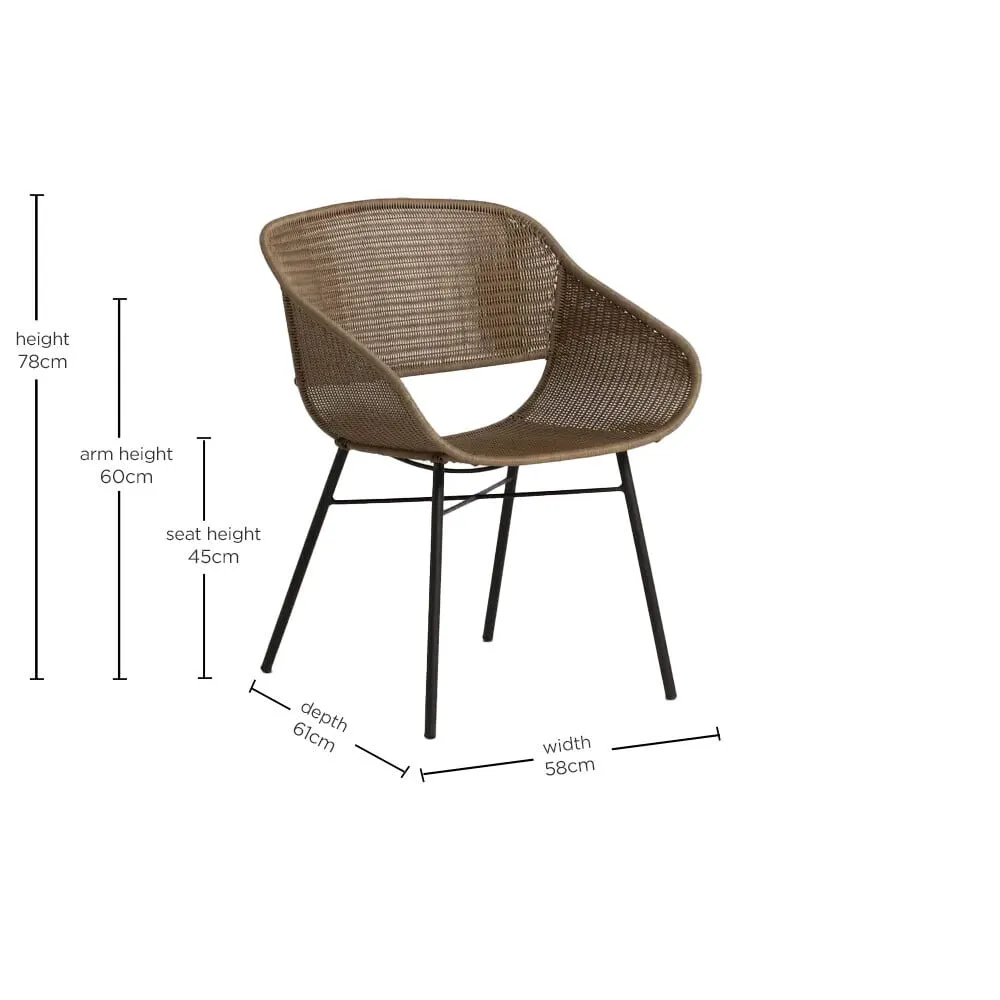 Merida Garden Dining Armchair, Rattan, Neutral | Barker & Stonehouse 5
