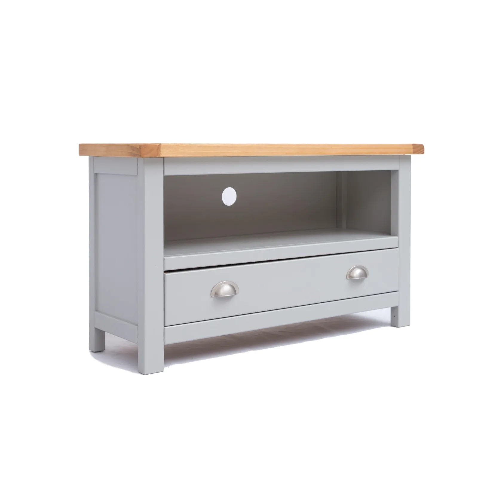 Cabinet Bits Argenta Light Grey 1 Drawer TV Cabinet Chrome Cup Handle 2