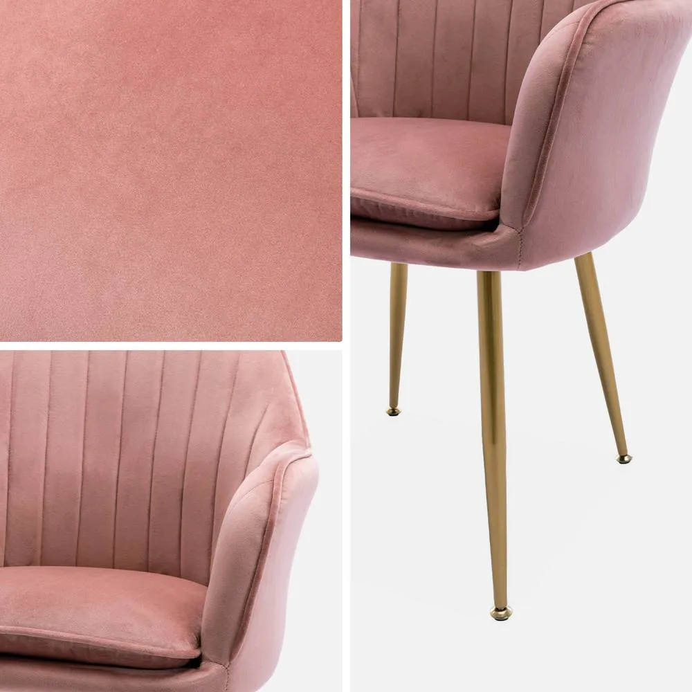 sweeek Accent chair with metal legs in Pink 6