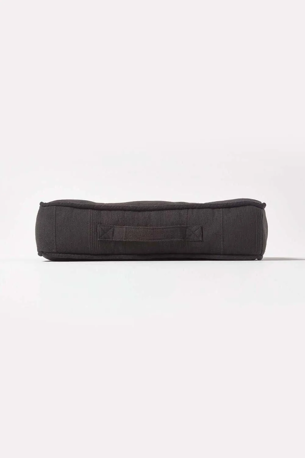 Homescapes Rajput Ribbed Cotton Floor Cushion in Black 5