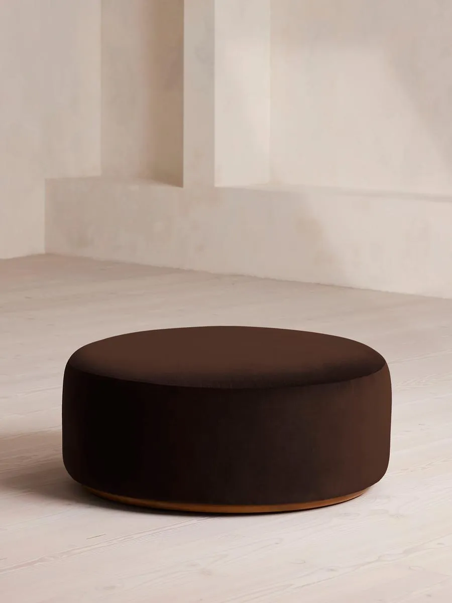 Aline Ottoman, Velvet, Chocolate