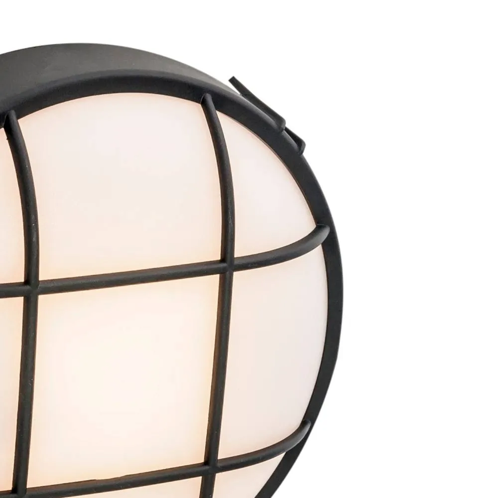 Netlighting Fond Round Outdoor Bulkheads Wall Lamp Black E27 15W IP44 5
