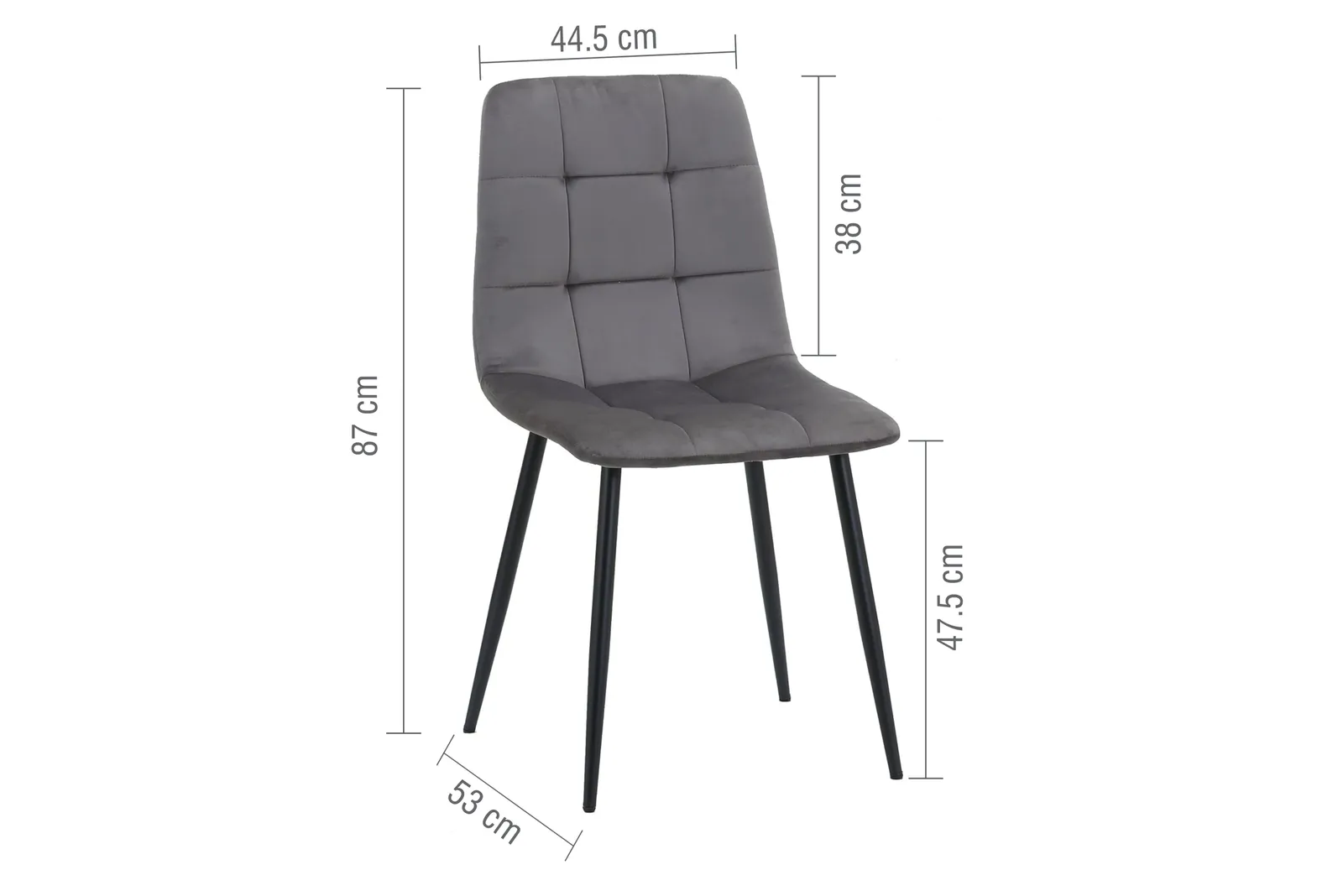 Birlea 2 Grey Dining Chairs Pair Axel 6