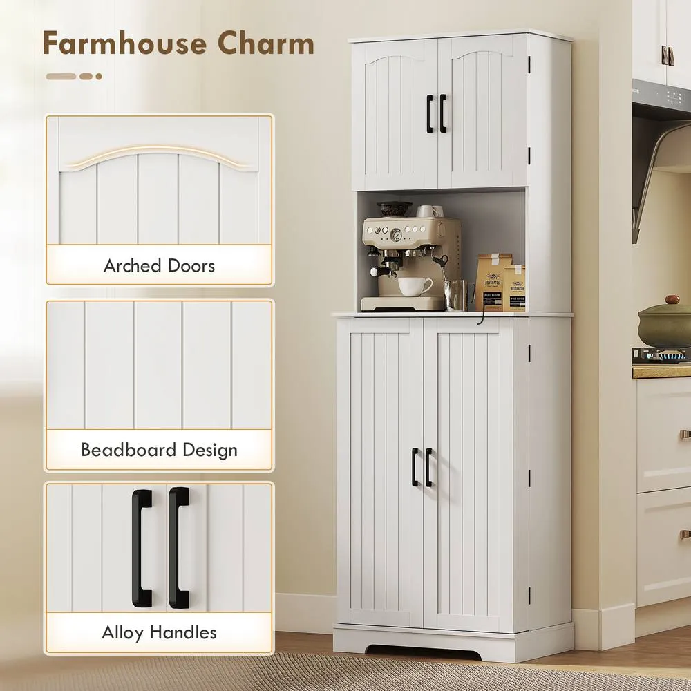 HOMCOM Storage Cabinet with Doors & Open Storage Shelf, White 6