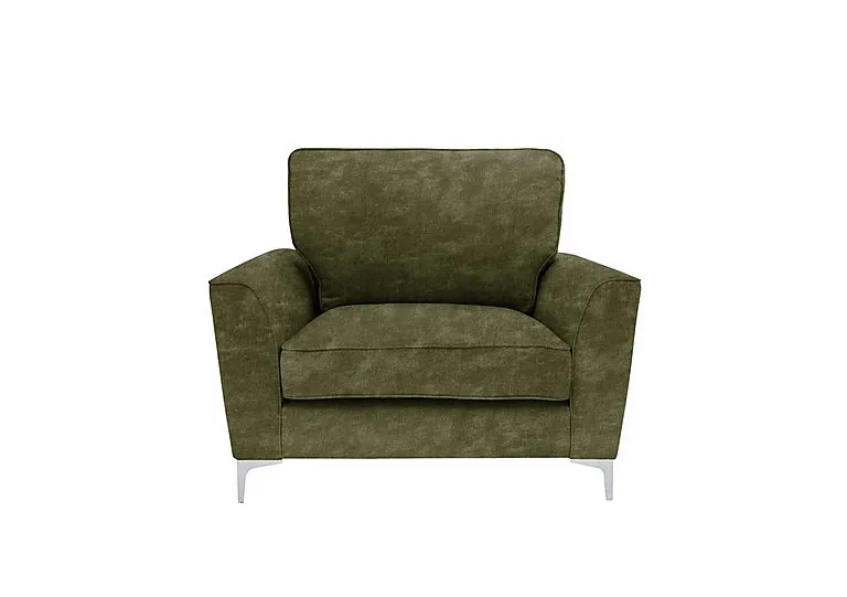 Legend Fabric Armchair with Chrome Feet - Sublime Olive