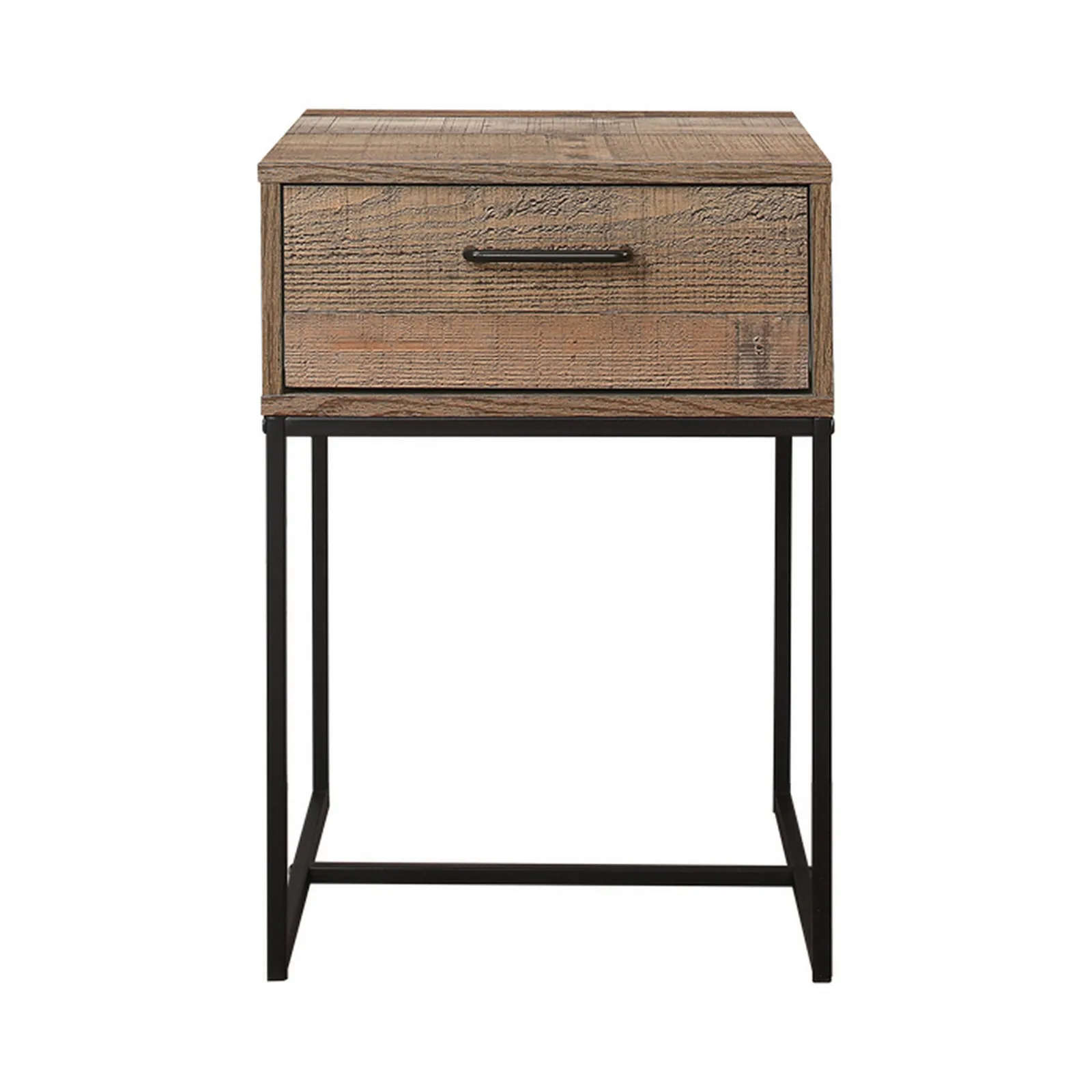 Urban Rustic Slim Bedside Table Brown