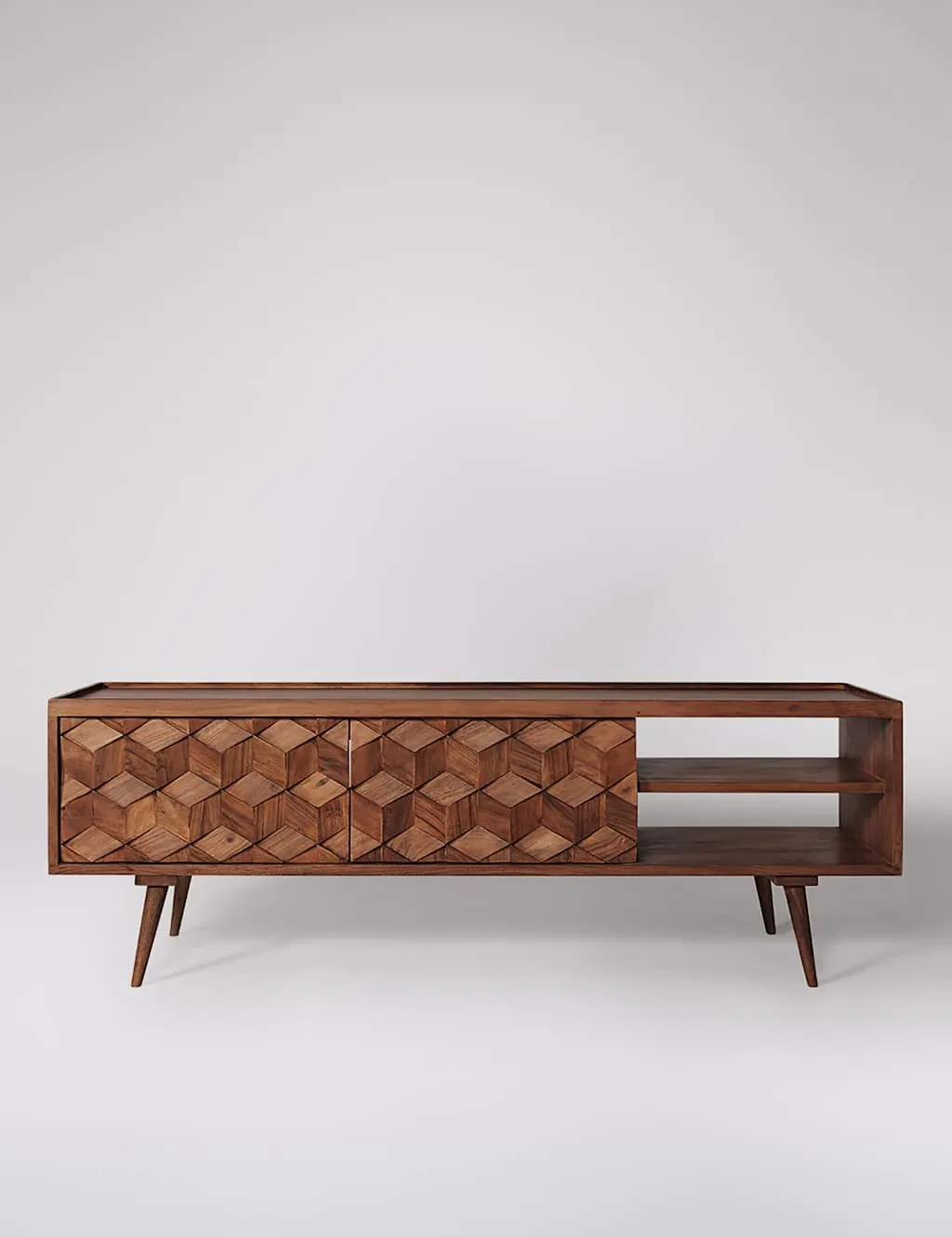 Swoon Terning Acacia Wood 2 Door TV Unit Brown