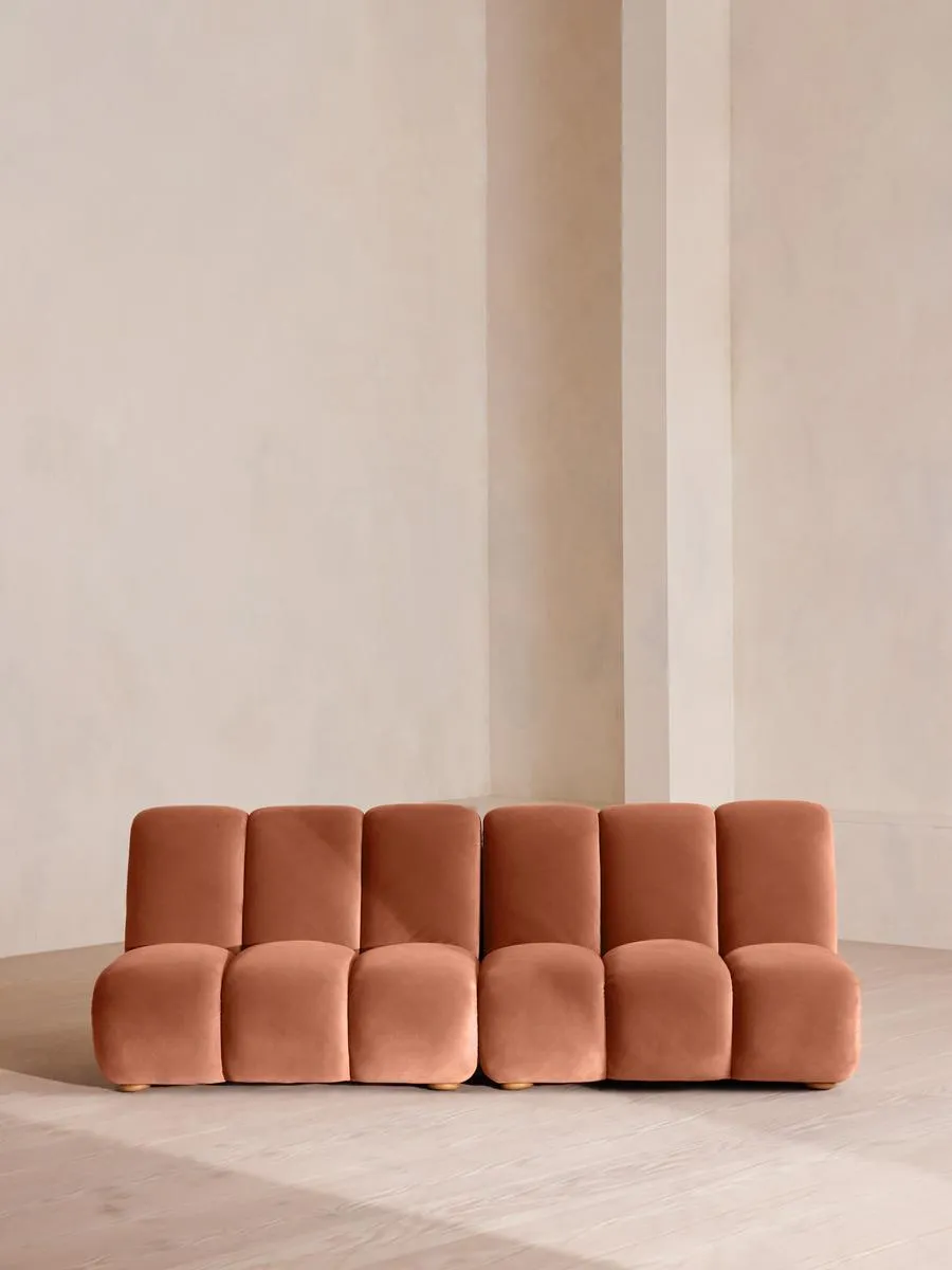 Noelle Modular Sofa, Four Seater, Velvet, Antique Rose