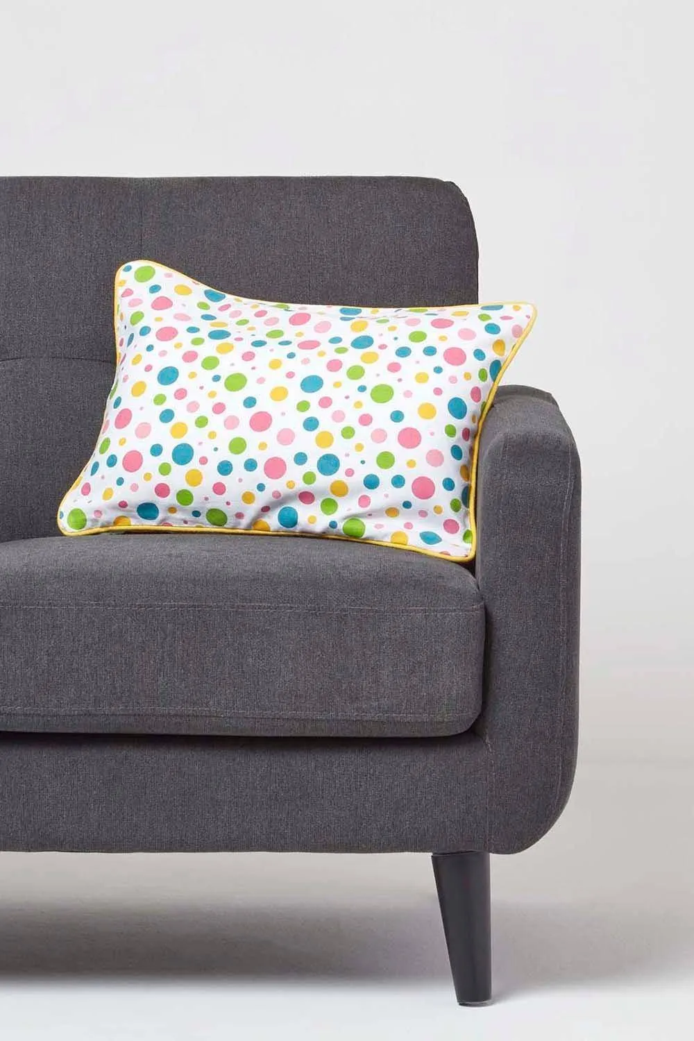 Homescapes Cotton Multi Colour Polka Dots Cushion Cover 4