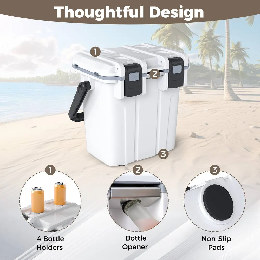 Costway Ultra-Light Injection Molded Cooler 20L Hard Ice Chest in White 3