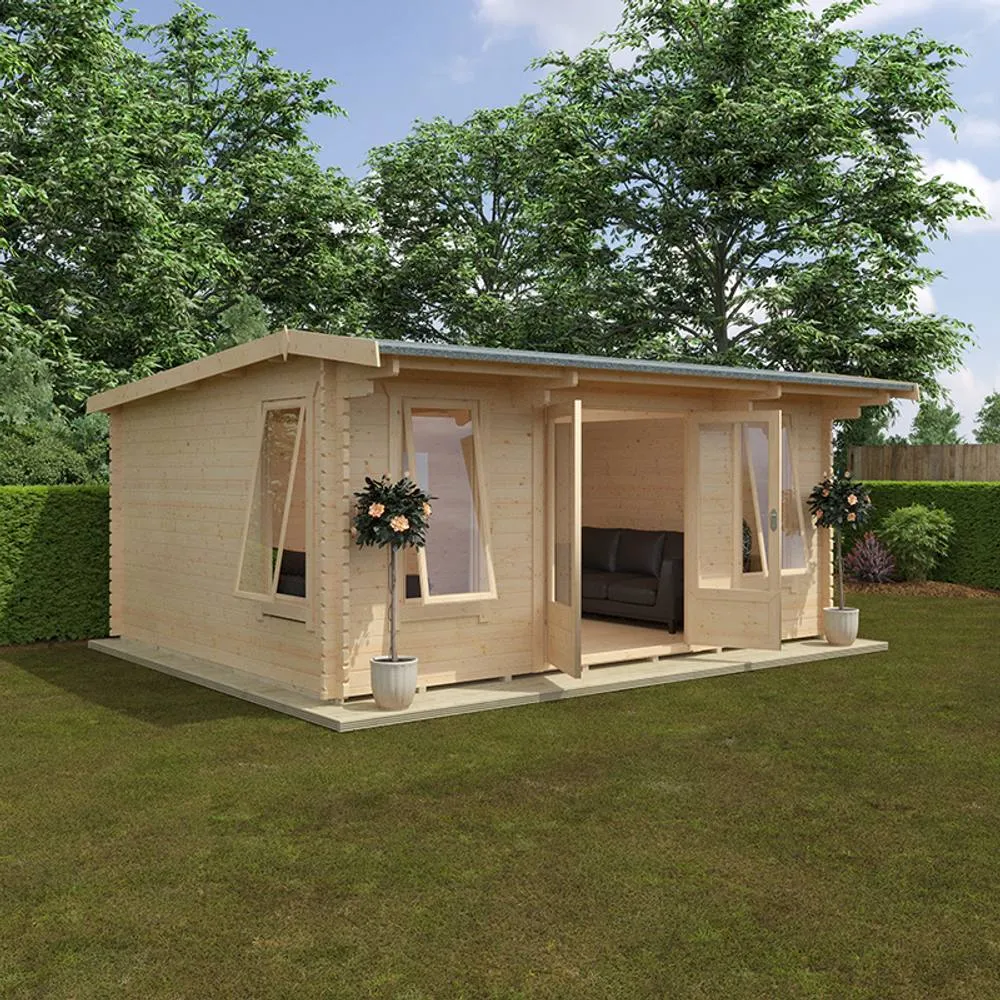 Buttercup Farm 18x14 The Jacob 44mm Cabin - L535 x W415 x H247 cm in Natural 5
