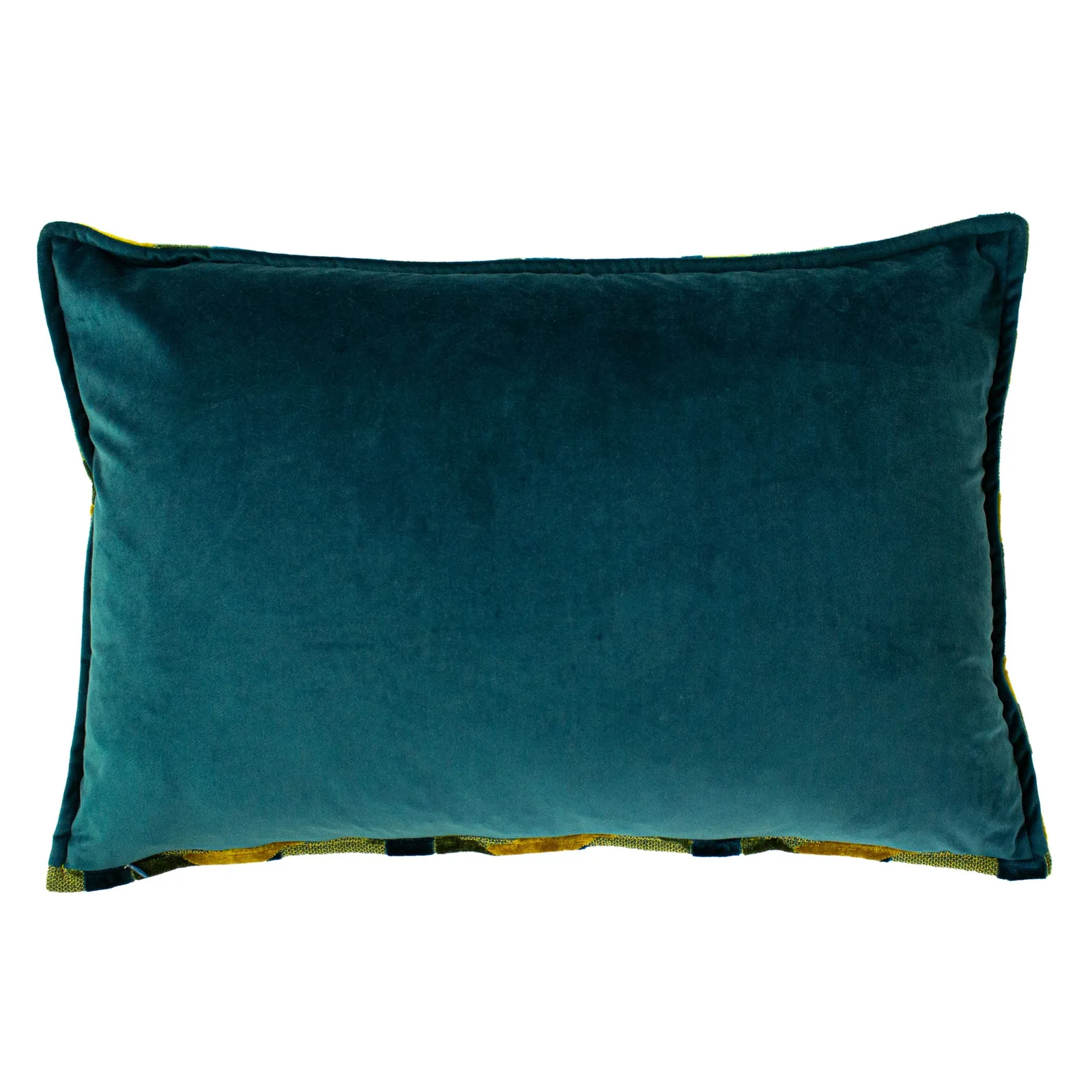 Paoletti Delano Geometric Velvet Cushion in Teal 3