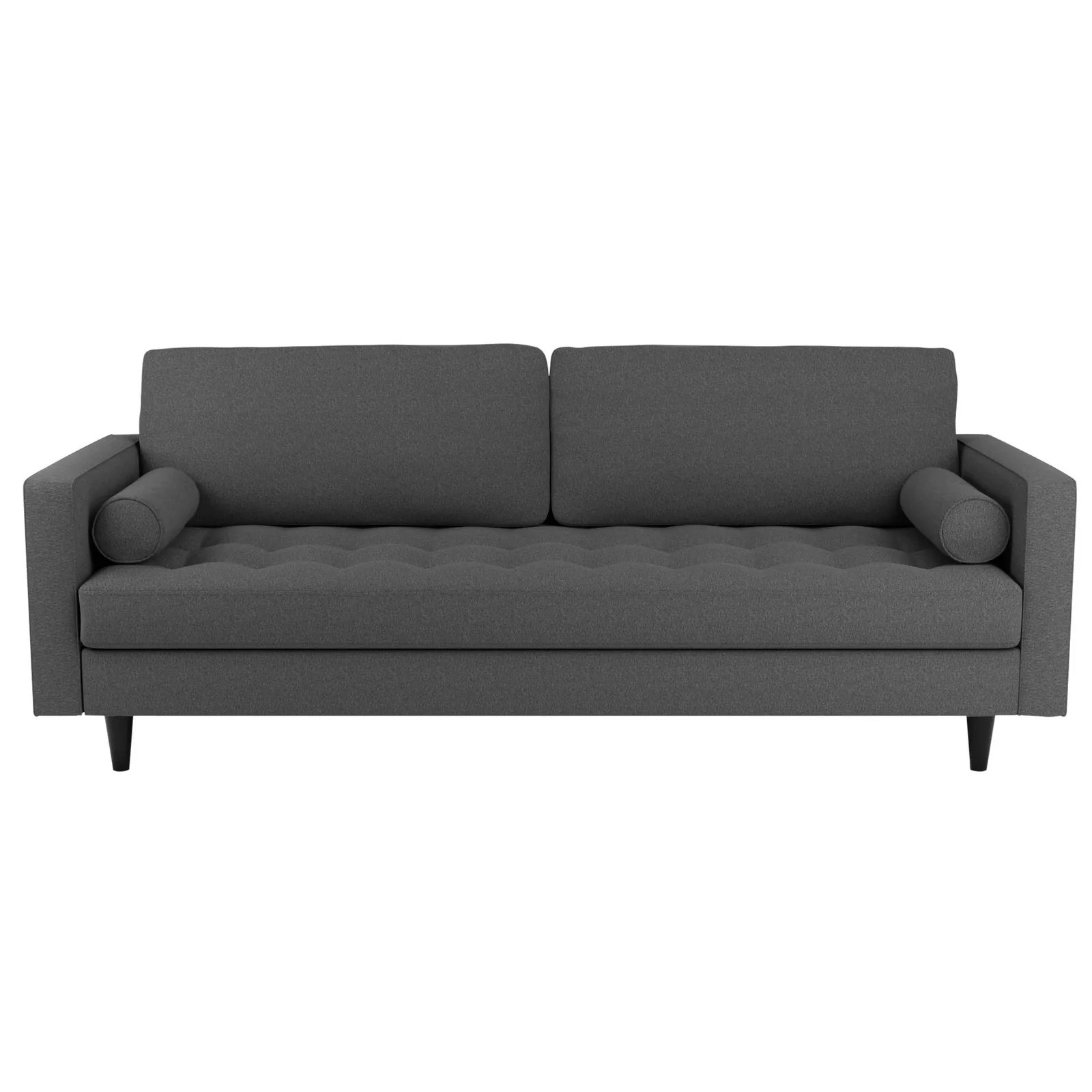 Zoe Flat Weave 4 Seater Sofa Dark Grey