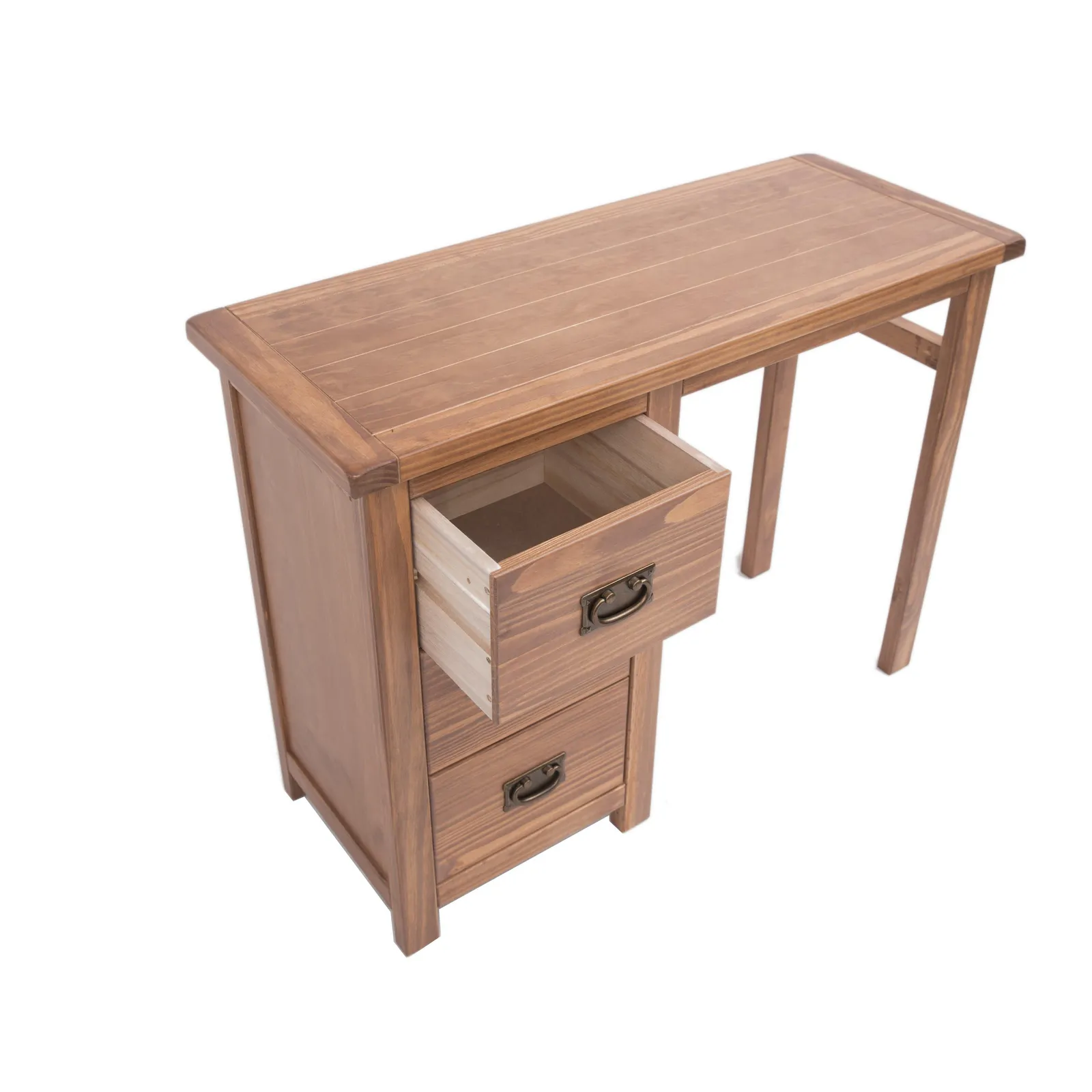 Cabinet Bits Padua 3 Drawer Dressing Table Set Brass Drop Handle in Brown 2