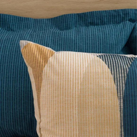 Elements Elijah Blue 100% Cotton Reversible Duvet Cover & Pillowcase Set 4