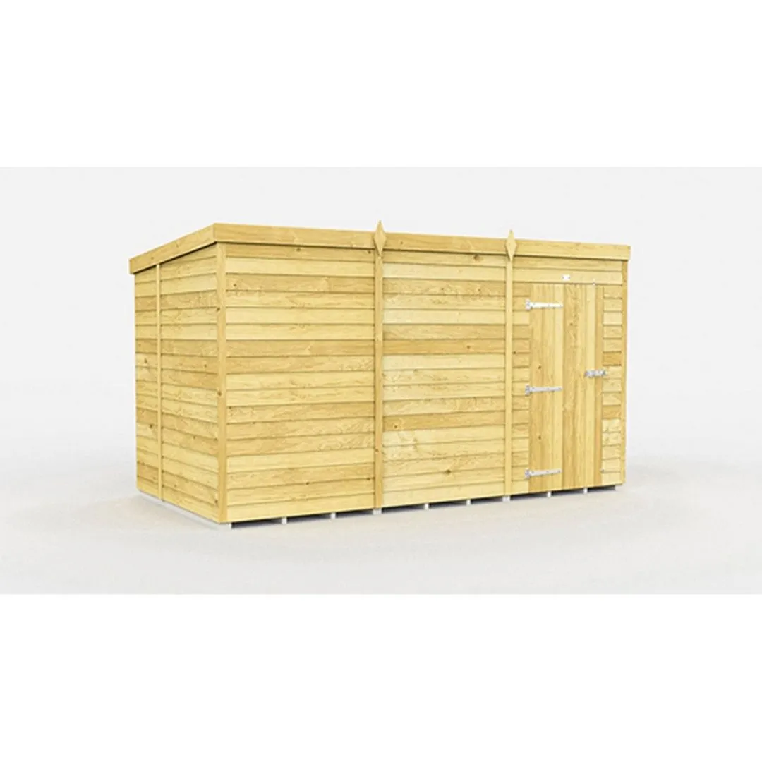 Buttercup Farm 12 x 6 Feet Pent Shed - Double Door W/O Window - L178 x W358 x H201 cm in Brown