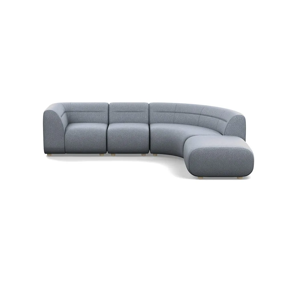 Heal's Lilli Right Hand Facing Curved Corner Sofa Chunky Boucle Steel Natural Beech Feet 1