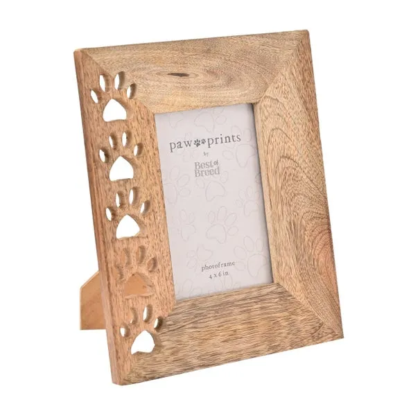 Best Of Breed Paw Prints Mango Wood Photo Frame 2
