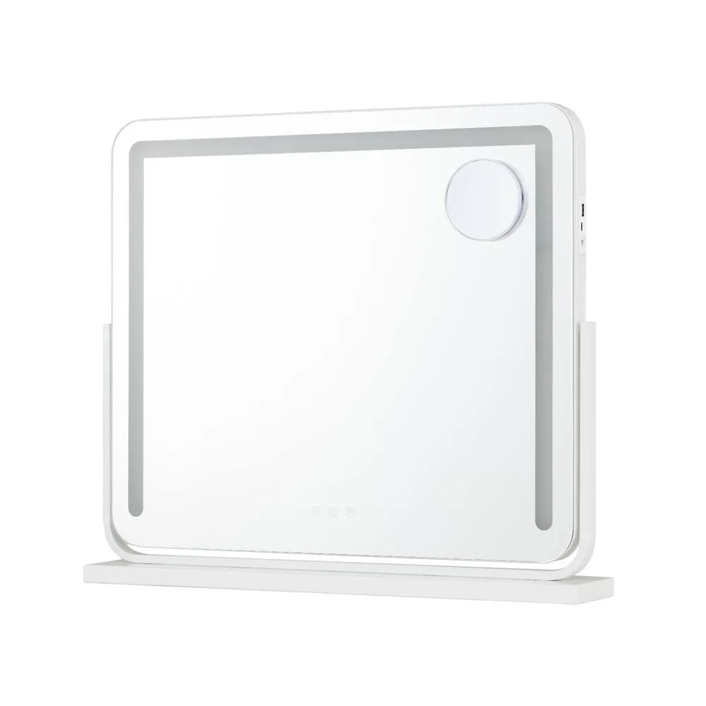 Costway Swivel Vanity Mirror LED Lights White Makeup Mirror 5
