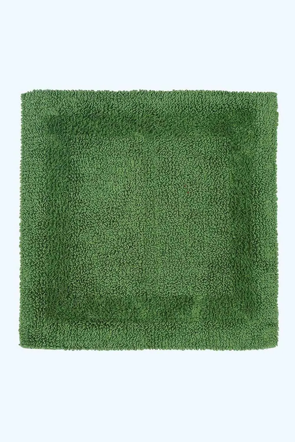 Homescapes Luxury Square Bath Mat 1600GSM 100% Cotton Reversible Shower Mat, 50cm in Light Green 1