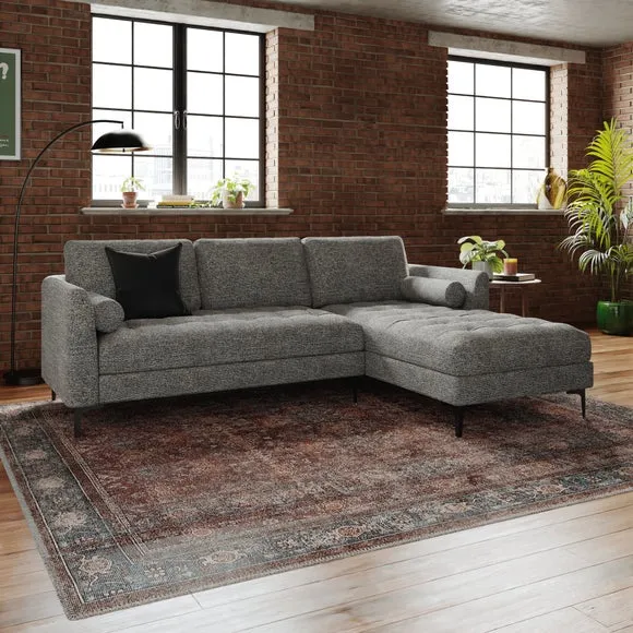 Max Multi Yarn Boucle Corner Chaise Sofa with Metal Legs