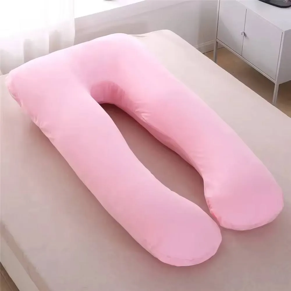 Ventryn Pregnancy Support Pillow U Shape with Removable Washable Cover in Pink