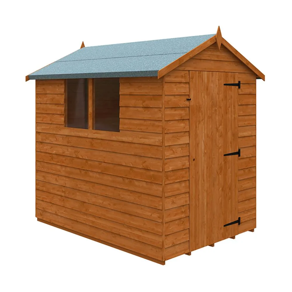 Buttercup Farm 7 x 5 Feet Budget Apex 9mm Shed - Solid Wood/Softwood/Pine in Burnt Orange