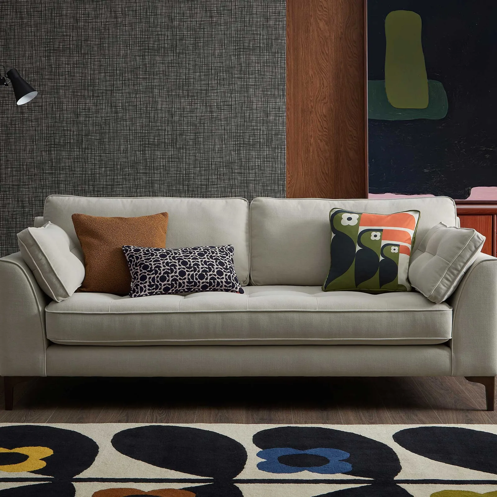 Orla Kiely Arklow Large Sofa, Grey Fabric | Barker & Stonehouse 2