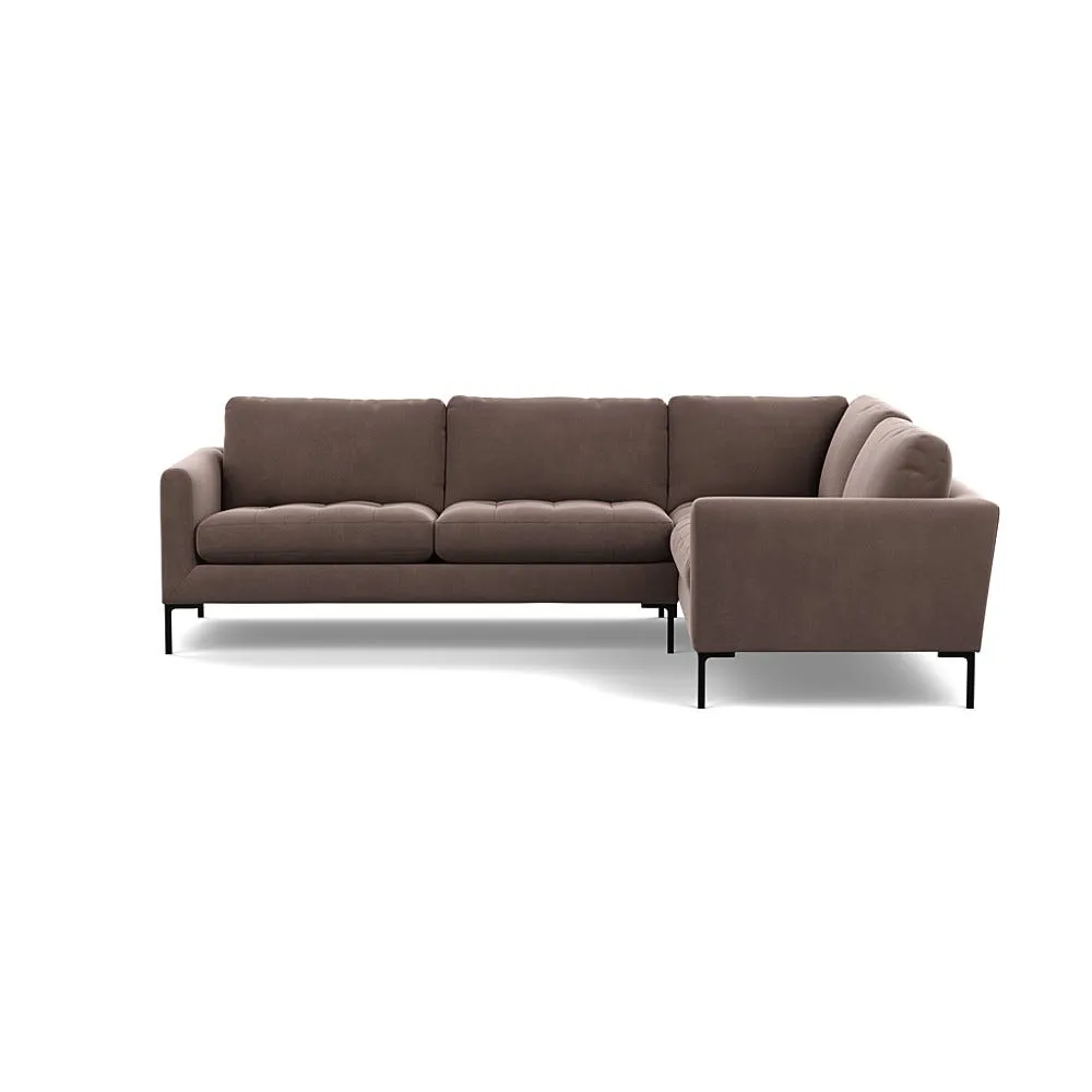 Heal's Eton Right Hand Facing Corner Sofa Smart Velvet Mouse Black Feet 1
