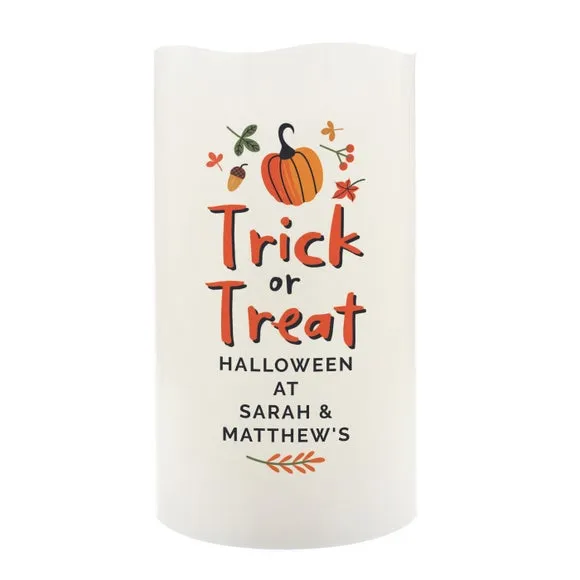 Personalised Trick or Treat Pumpkin LED Candle 5