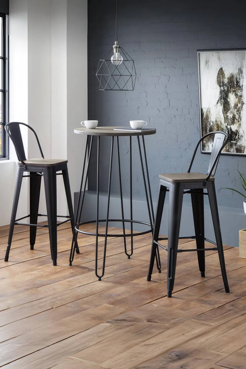 Julian Bowen Grafton Metal Bar Stool (Set of 2) in Brown 4