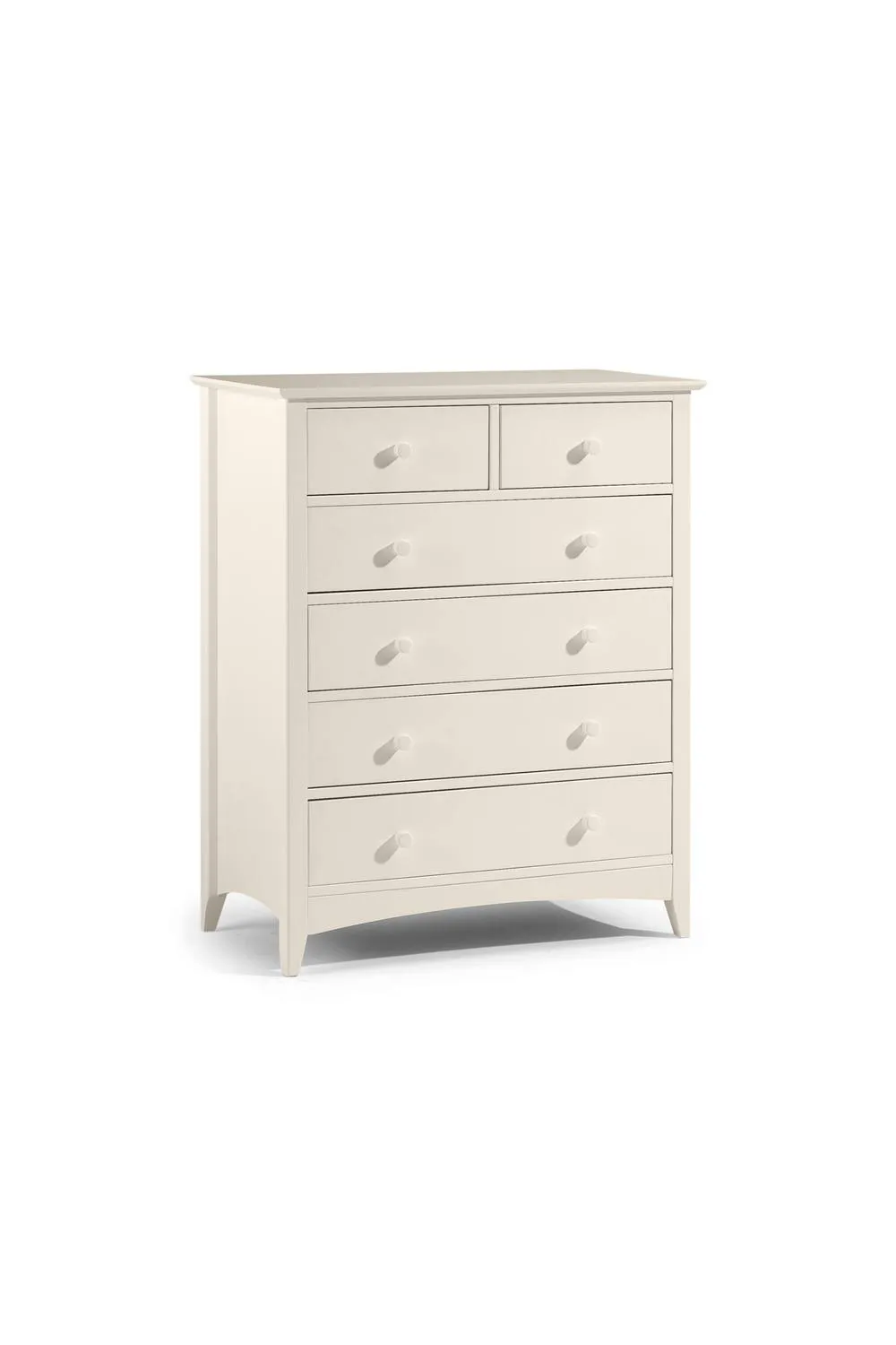 Julian Bowen Cameo 6 Drawer Chest (4+2) in Warm White 3