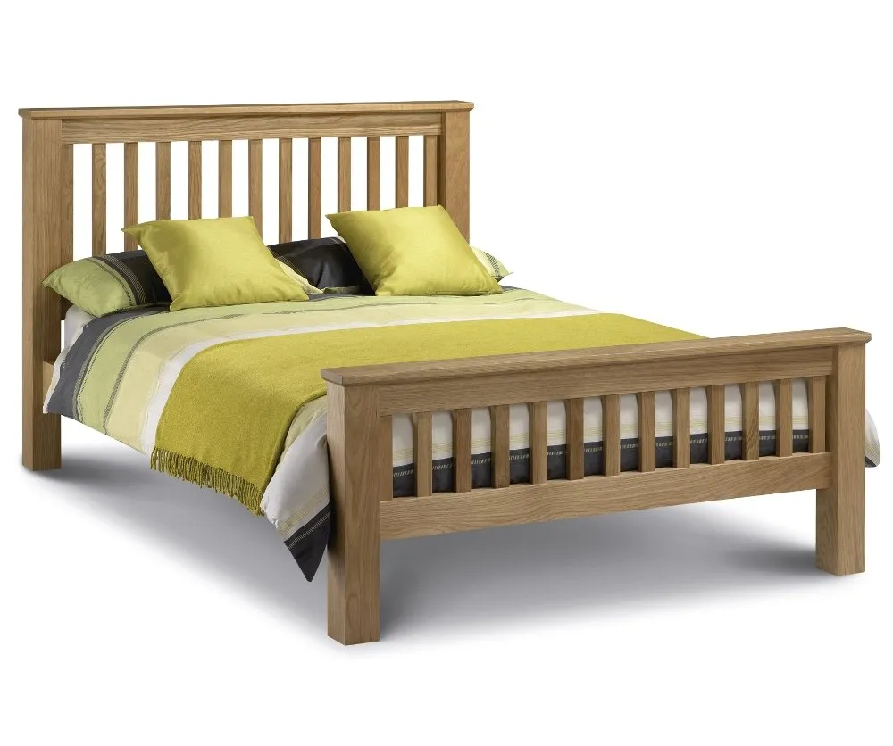 Amsterdam - Double - Solid Oak Wooden Bed Frame - High Foot End - Double - Happy Beds 1