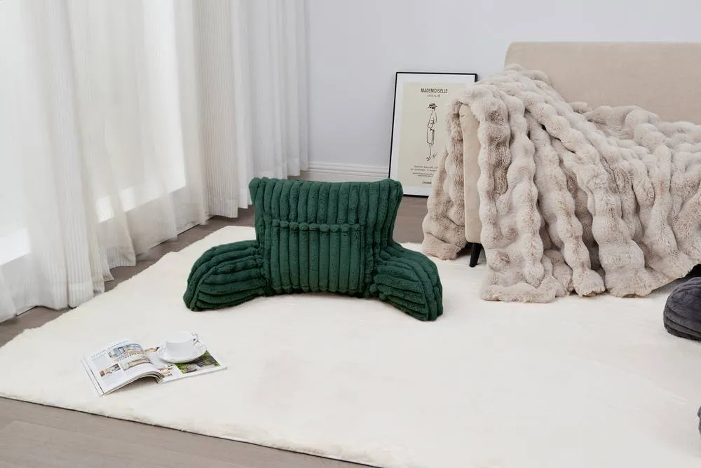 GAVENO CAVAILIA Super Comfy Ribbed Warm Cuddle Cushion in Dark Green 4