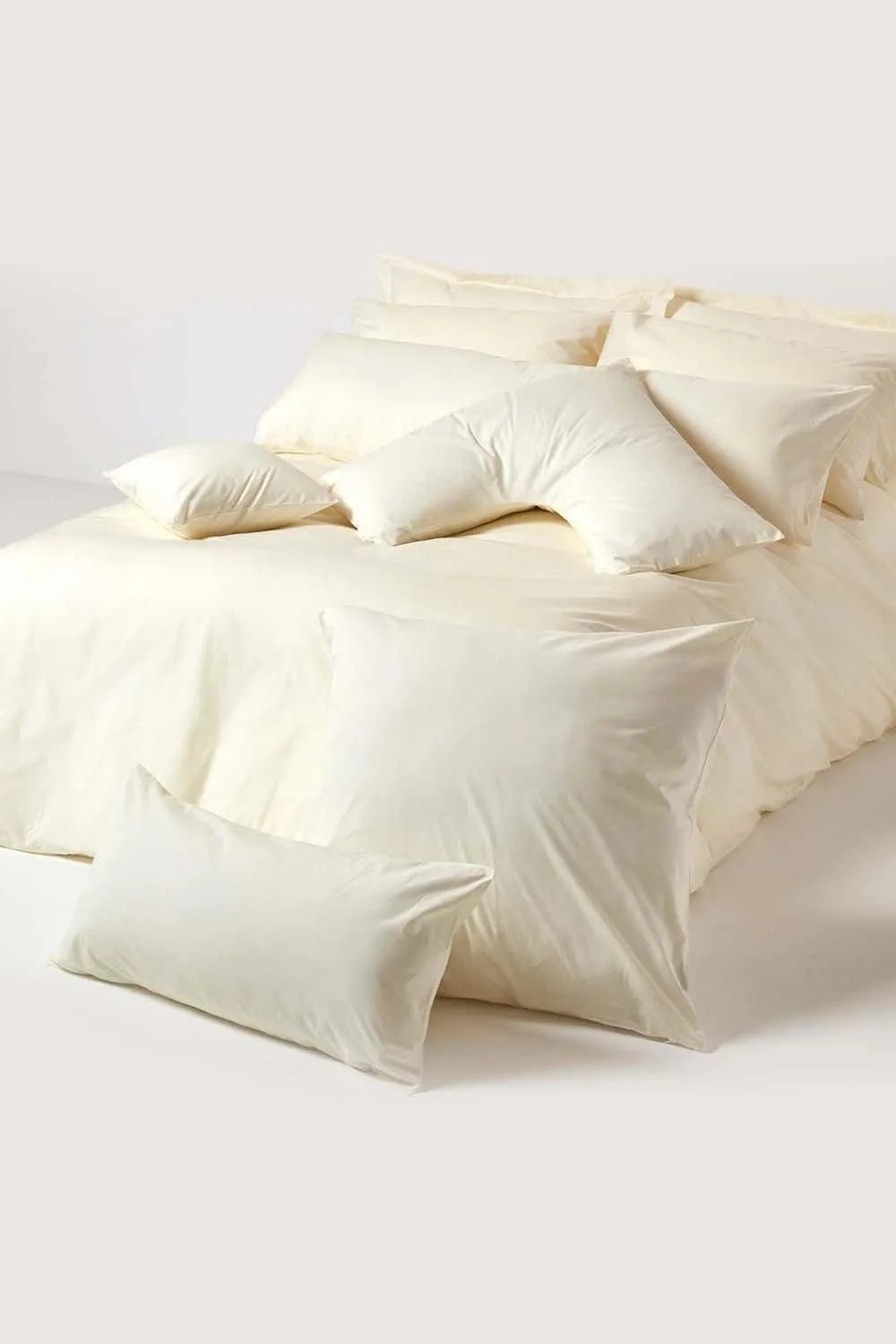 Homescapes Egyptian Cotton Oxford Pillowcase 200 TC, King Size in Cream 5