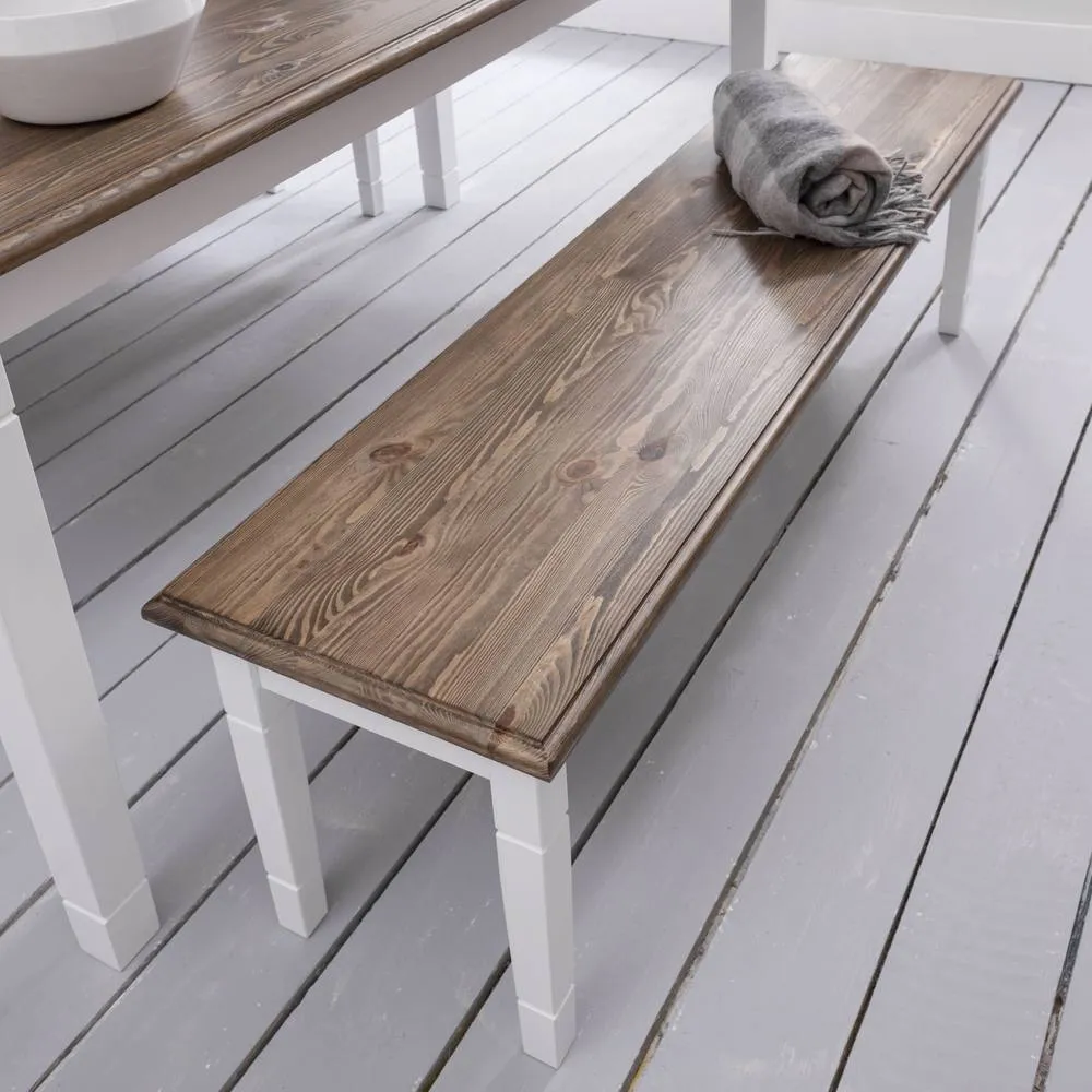 Nöa and Nani Canterbury Bench Medium in White & Dark Pine 3
