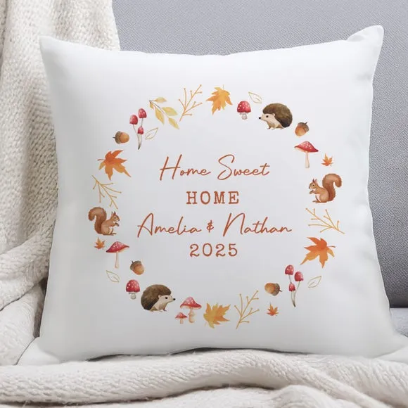 Personalised Autumn Square Cushion 4
