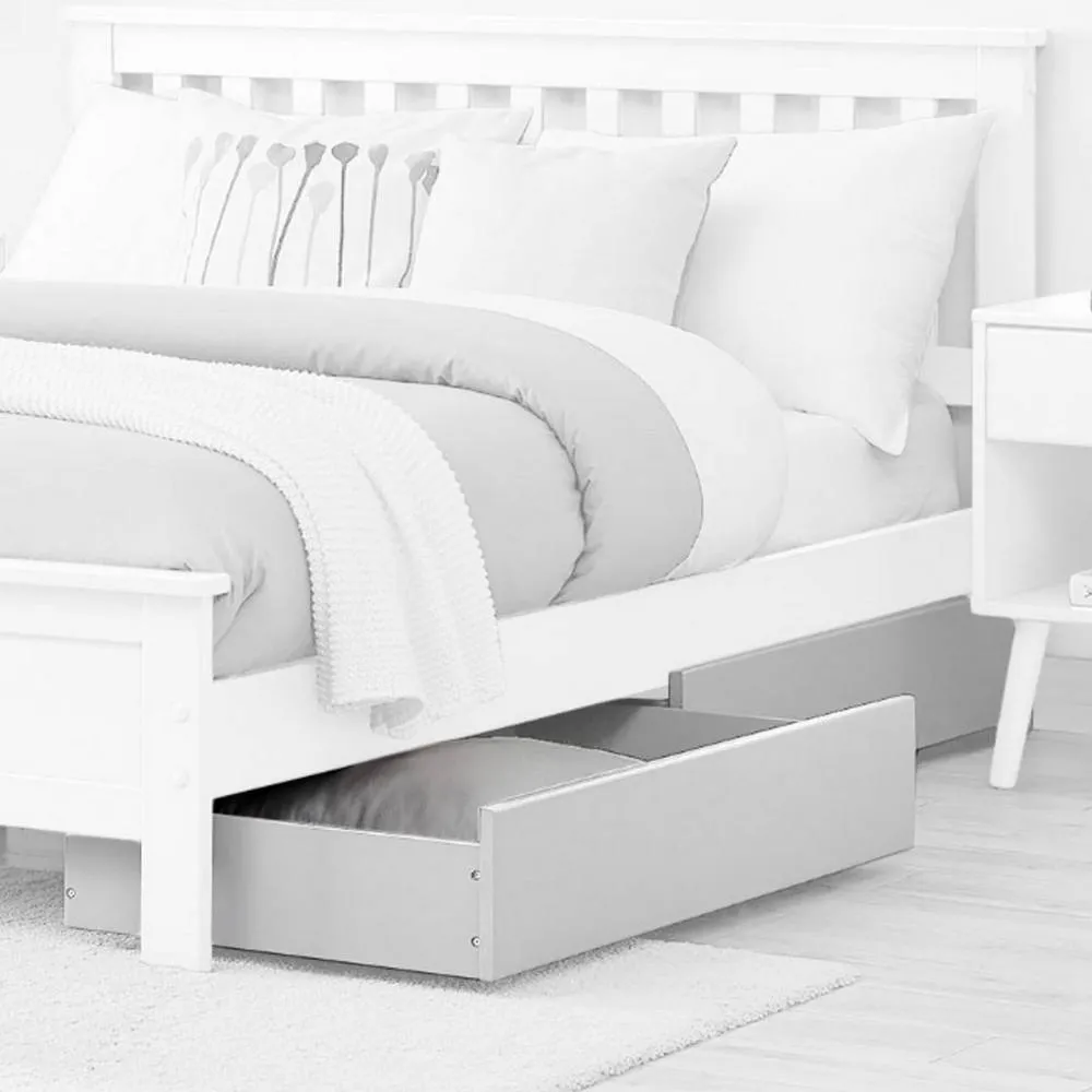 FurnitureboxUK Set of 2 Underbed Drawers for the Furniturebox Azure Frame in White