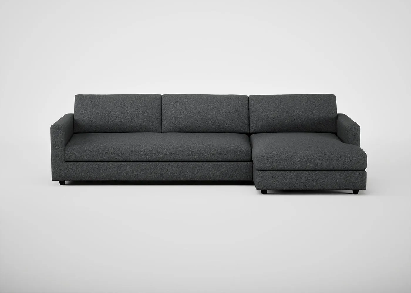 Heal's Nimbus II 4 Seater RHF Corner Chaise Melton Wool Limestone Black Feet 1