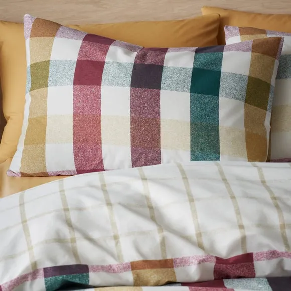 Catherine Lansfield Autumn Check Duvet Cover and Pillowcase Set 4