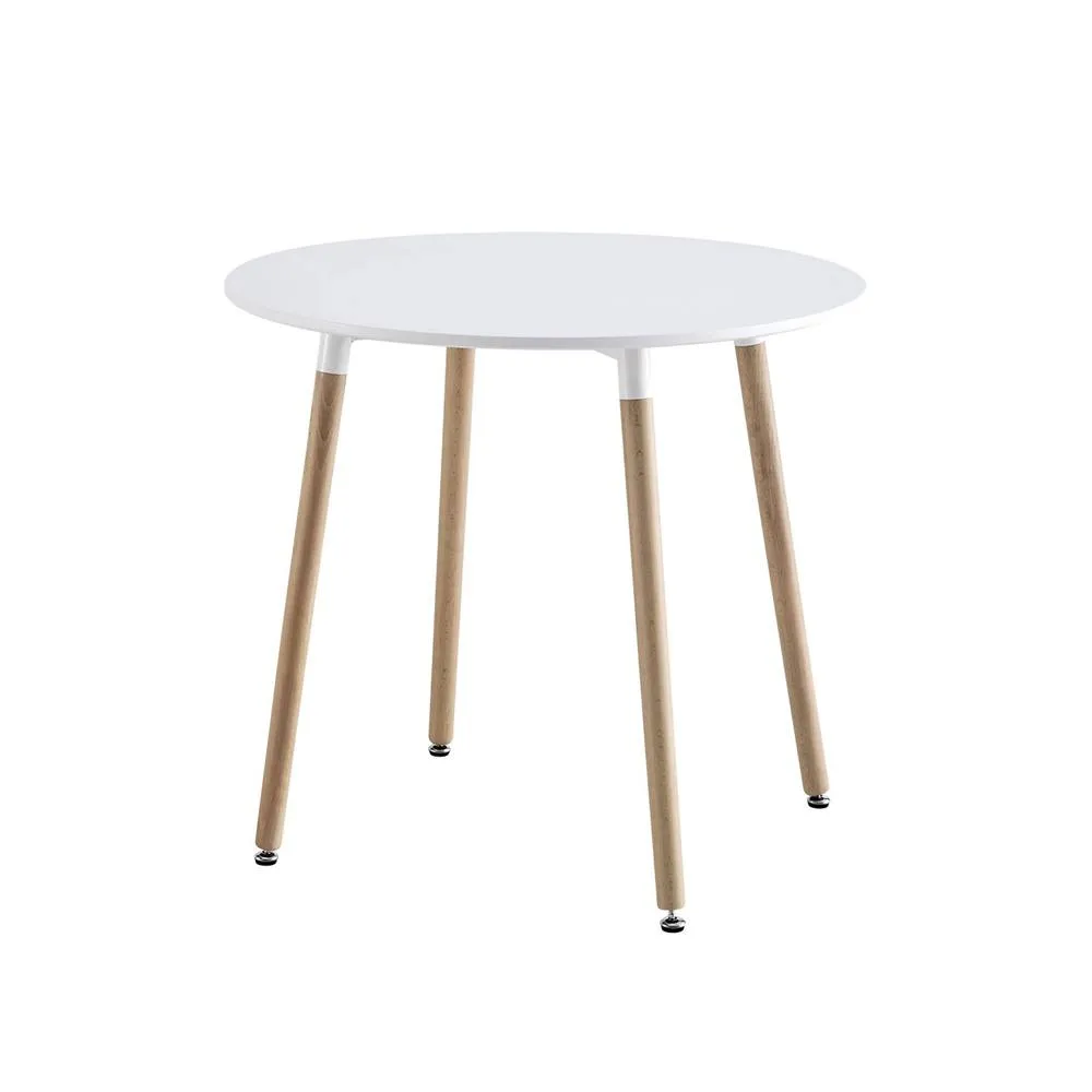 sweeek Scandinavian round dining table wood 2 seats in White 2