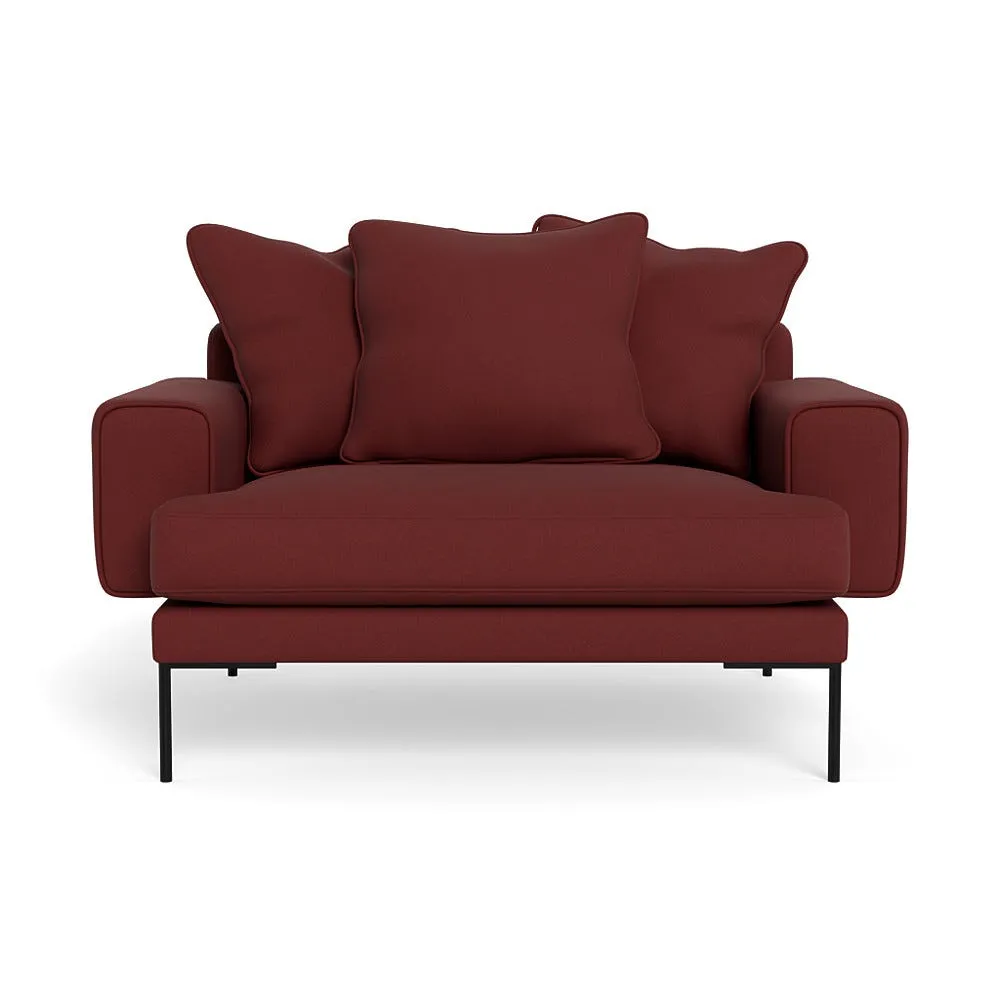 Heal's Torrington Loveseat Capelo Linen-Cotton Etruscan Red Black Feet 1