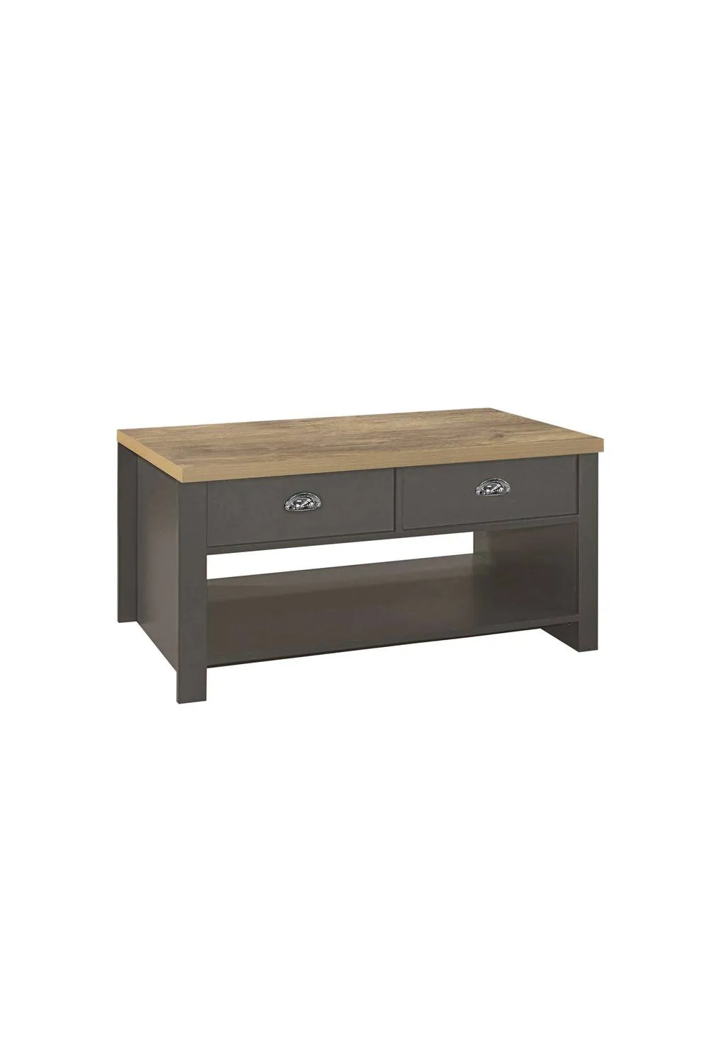 Birlea Highgate 2 Drawer Coffee Table in Dark Grey 4