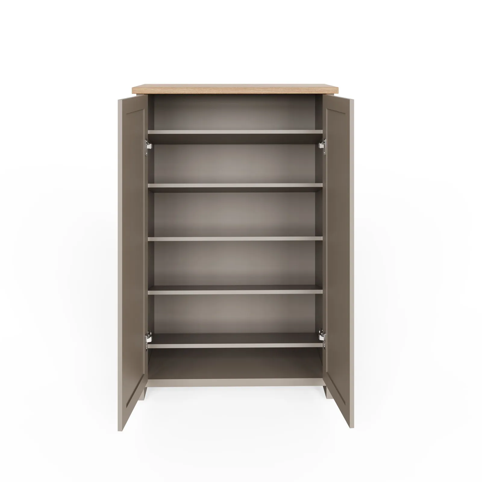 GFW Lancaster 2 Door Shoe Cabinet in Grey 6