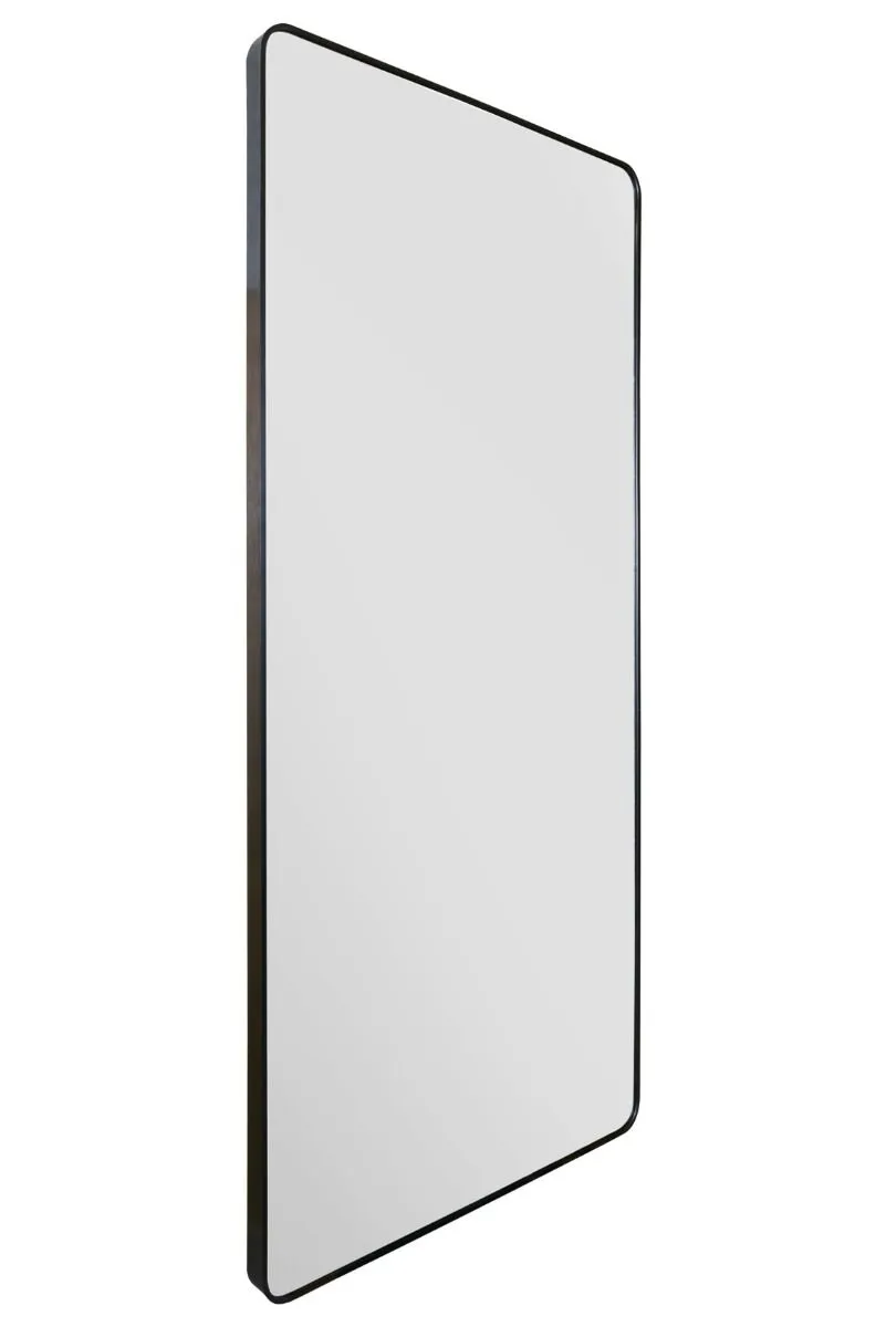 MirrorOutlet Black Aluminium curved Edge Wall Leaner Mirror 68"x33" (174X85CM) 3