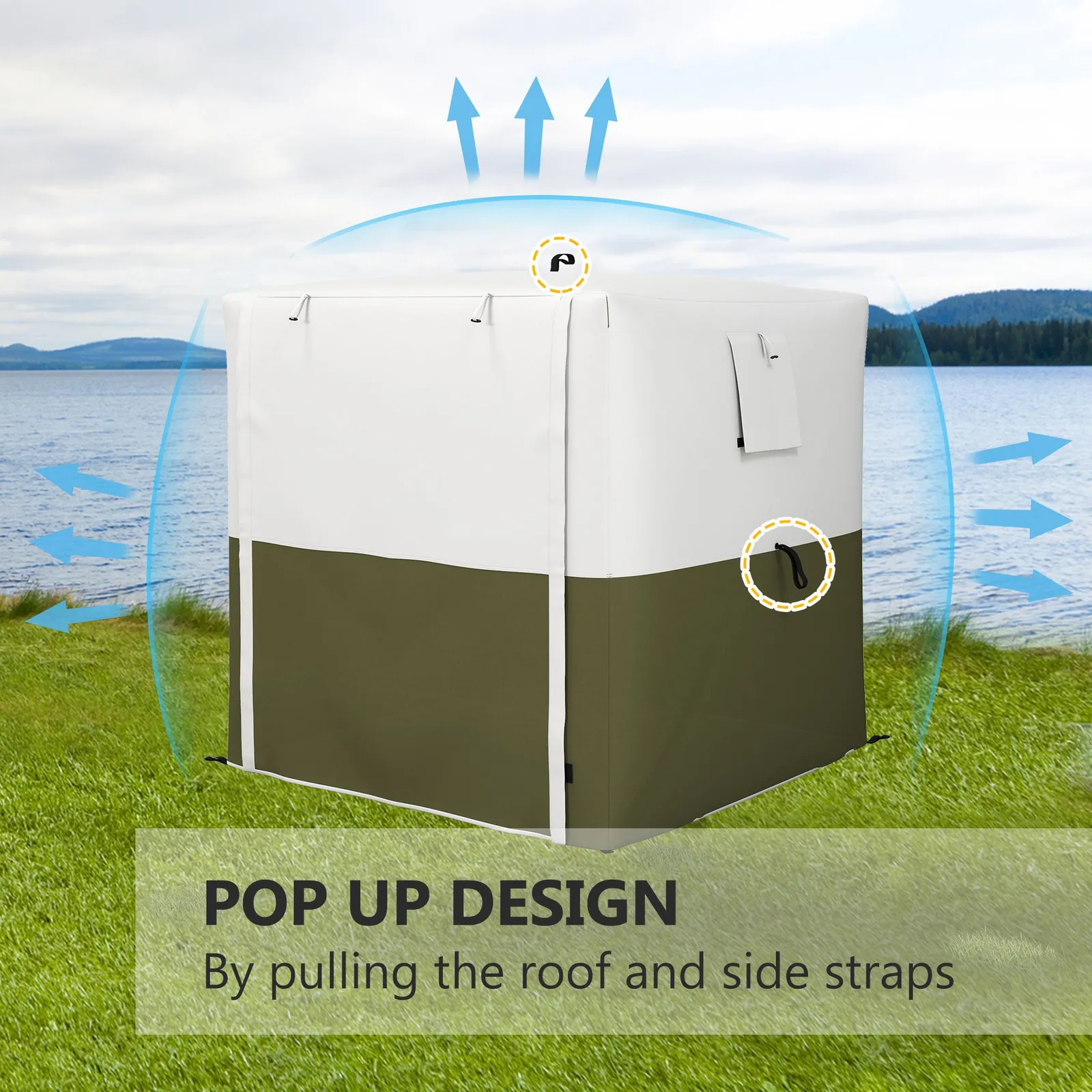 OUTSUNNY 2 x 2m Pop Up Gazebo with Sides Easy up Party Tent with Carry Bag in Green 4